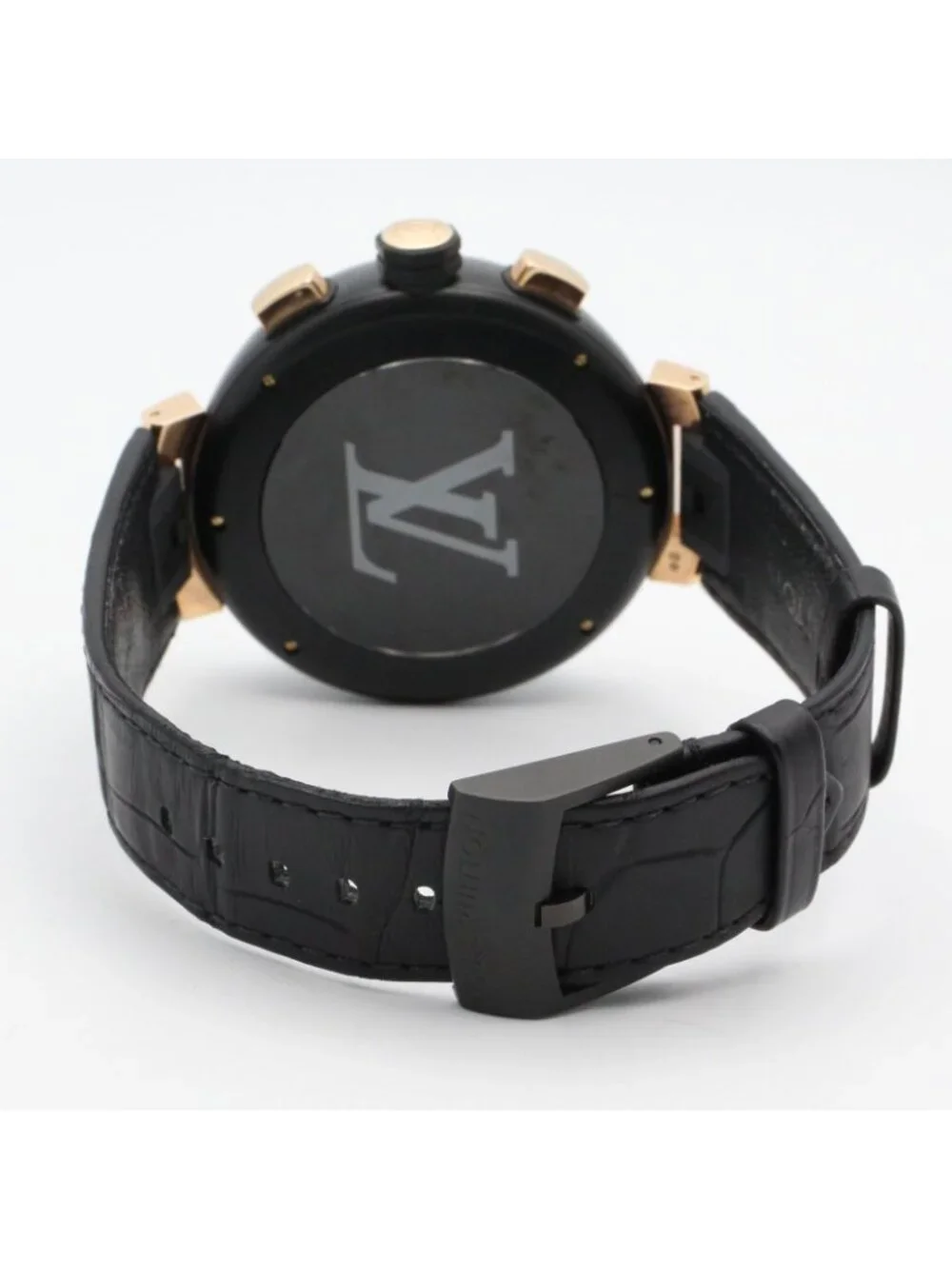 Louis Vuitton Watch Tambour Chrono Black Stainless Steel